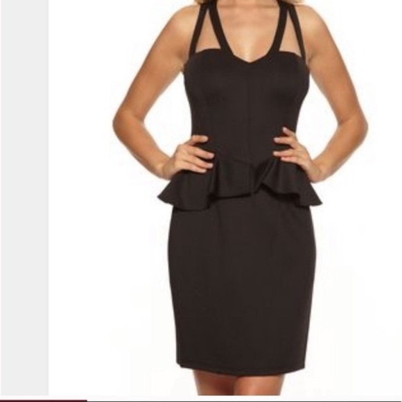 New GUESS Victoria Cutout Peplum Dress SZ 4 - Picture 1 of 4